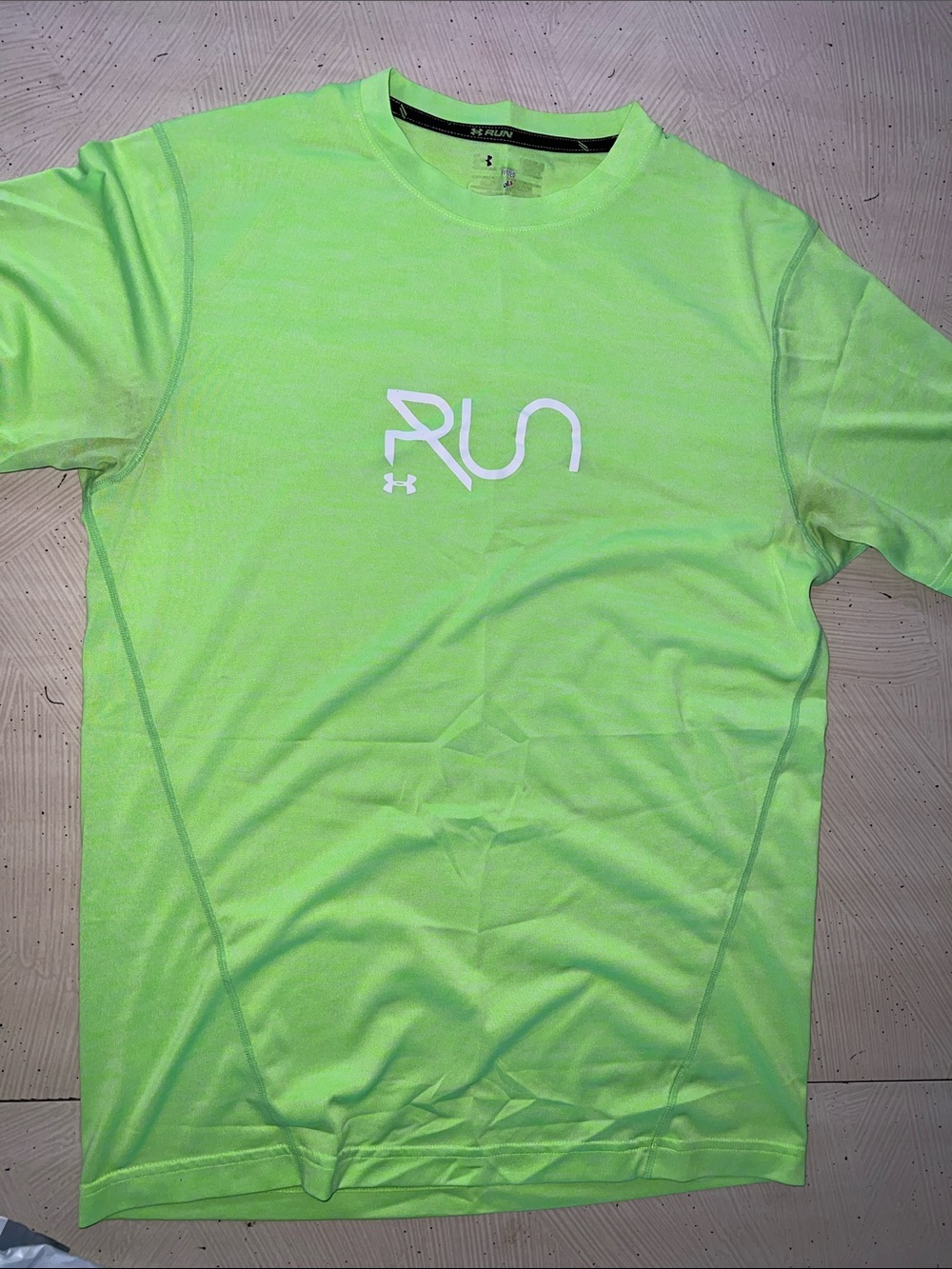 Under Armour Neon Green Run Short Sleeve Tee